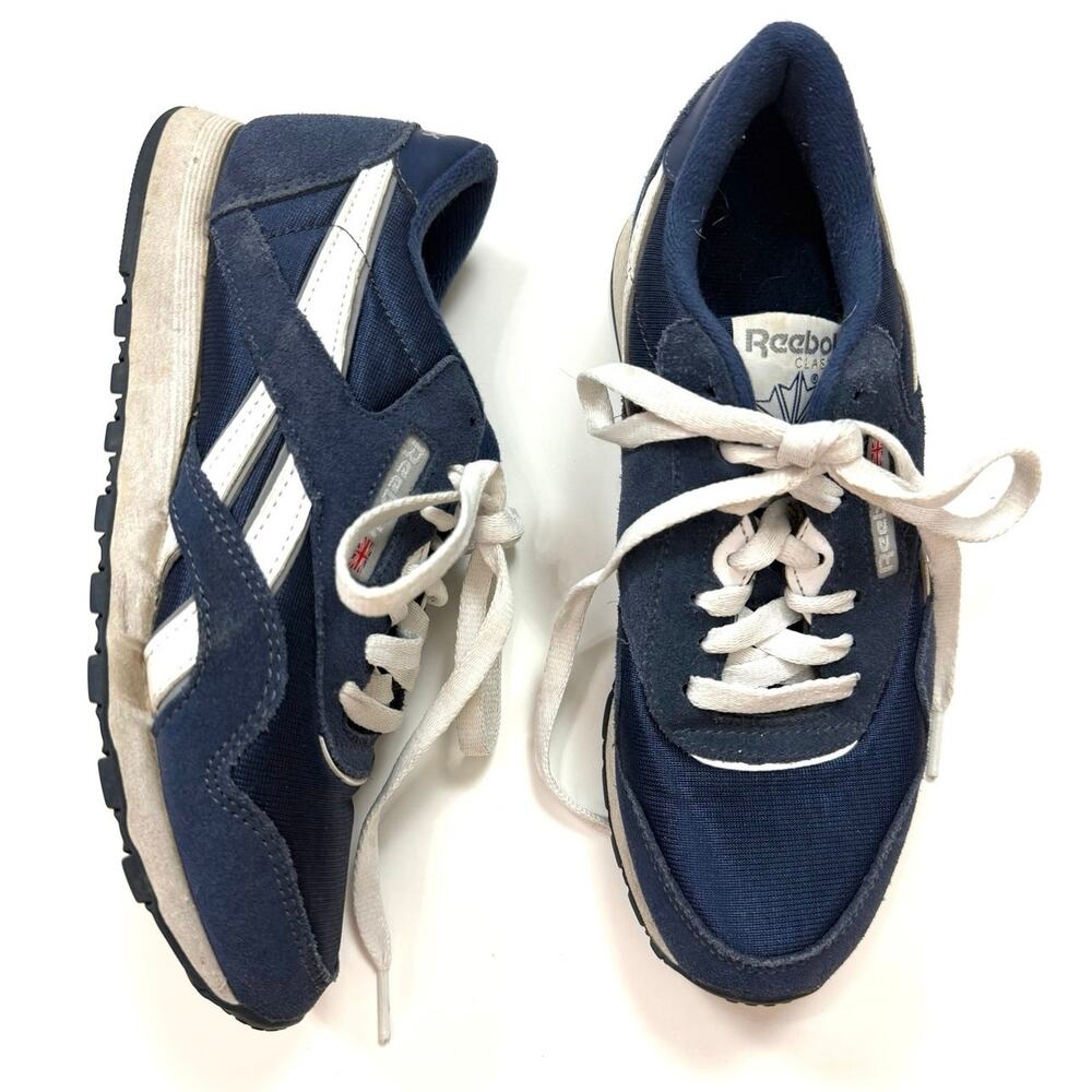 Reebok Classic Nylon Sneakers in Navy Blue